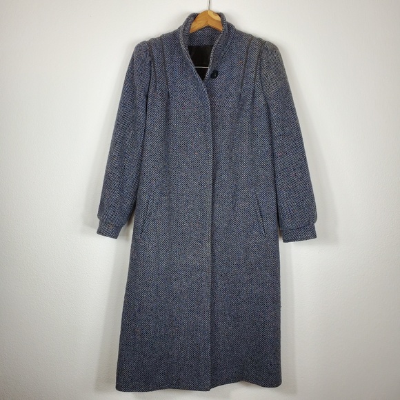 VTG Sears The Fashion Place Blue Long Top Coat - Picture 2 of 8